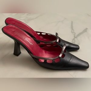 Charles David Lether Navy/ Silver/ Red Heels Shoes 7 1/2 B